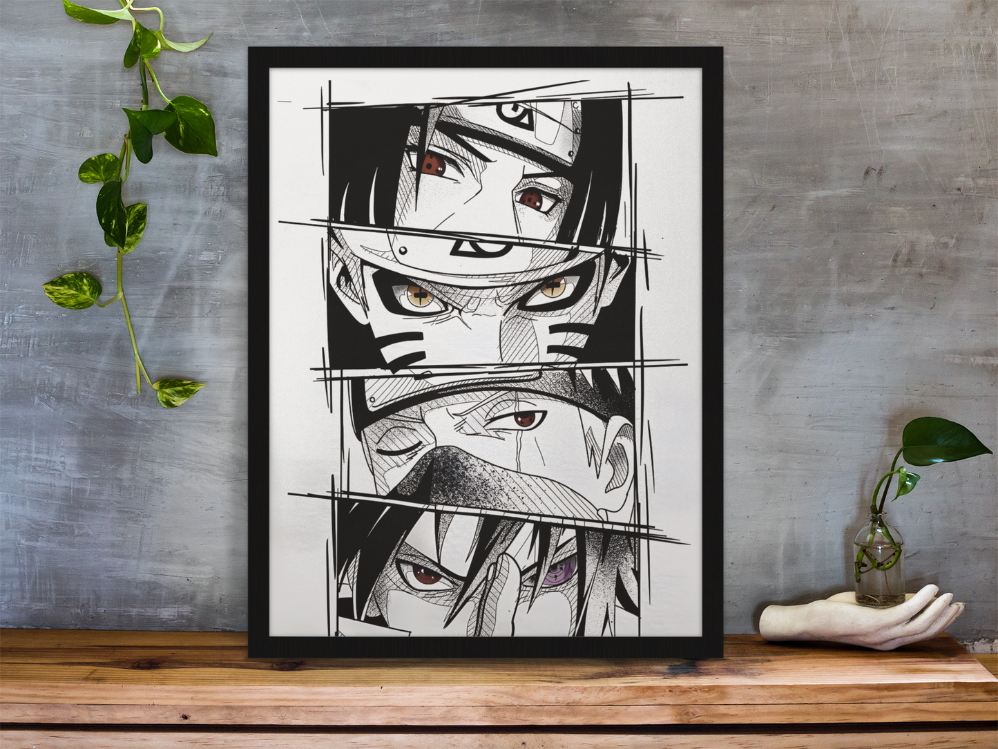 Naruto, Sasuke, Itachi Poster - Iconic Sharingan Eyes, Unframed, Multiple Sizes Options Anime Wall Art Decor