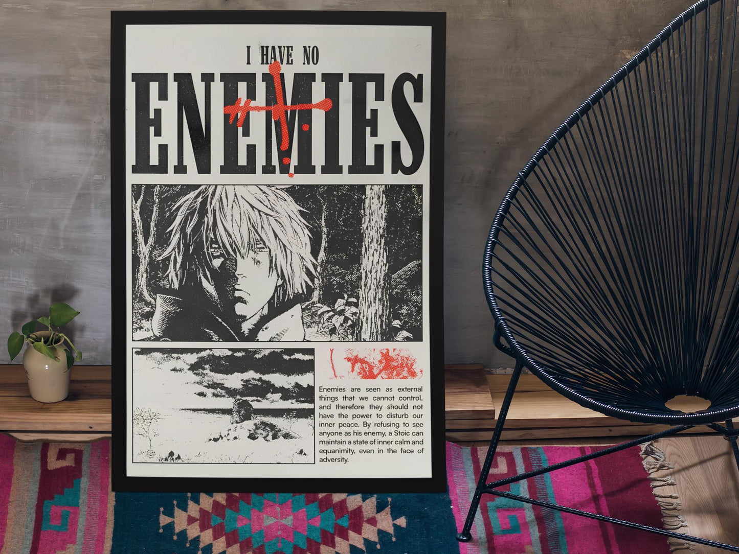 Vinland Saga Unframed Art – 'I Have No Enemies' Thorfinn Stoic Philosophy Art Print