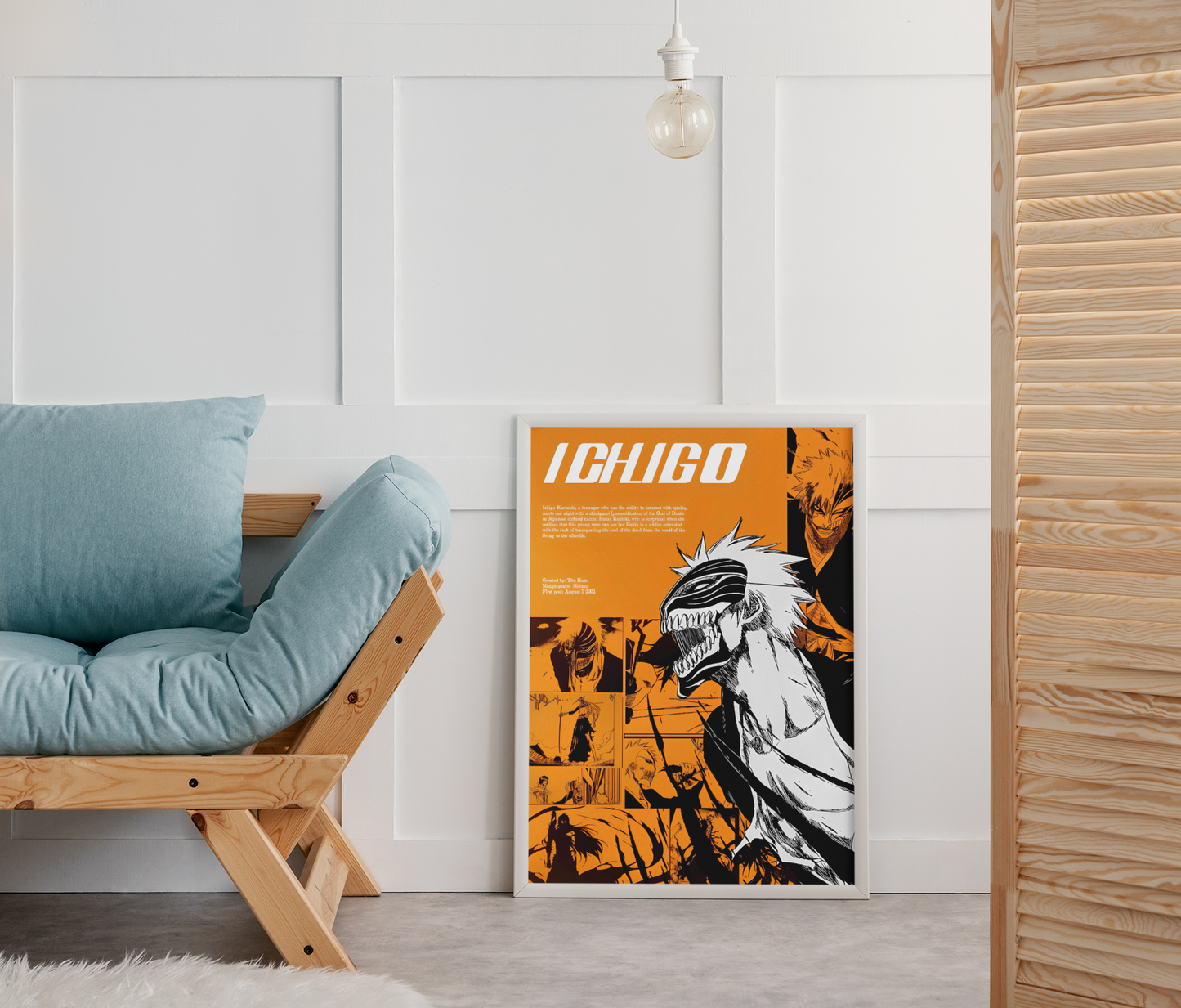 Ichigo Kurosaki Poster – Bleach Anime Wall Art | Hollow Form Manga Design | Unframed