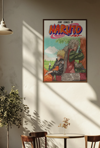 Naruto x Jiraiya Anime Poster – Iconic Sensei & Student Bond – High-Quality Unframed Wall Art