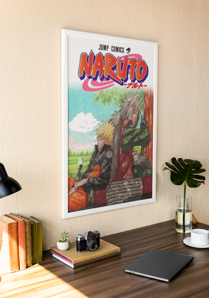 Naruto x Jiraiya Anime Poster – Iconic Sensei & Student Bond – High-Quality Unframed Wall Art