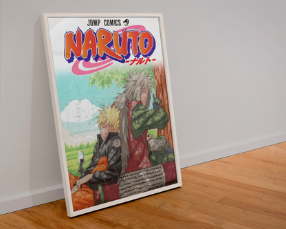 Naruto x Jiraiya Anime Poster – Iconic Sensei & Student Bond – High-Quality Unframed Wall Art